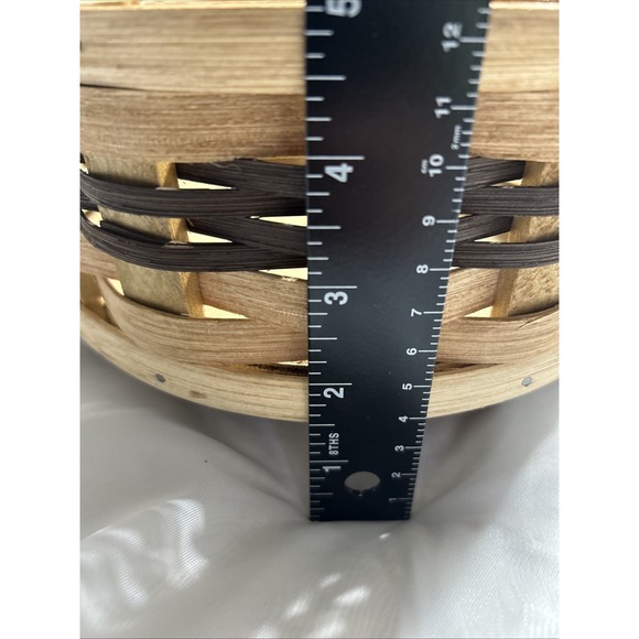 Lazy Susan Amish Handmade Wood Basket Weave Solid Wood Base 9" Diameter - Picture 6 of 7